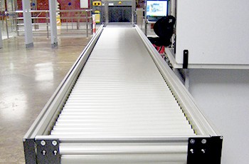 Roller conveyors for hand luggage